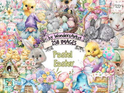 Pastel Easter Watercolor Clipart Easter Clipart - Wonders Artist