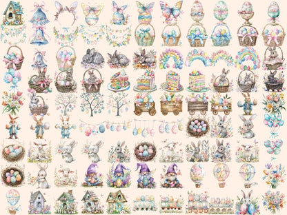 Pastel Easter Watercolor Clipart Easter Clipart - Wonders Artist