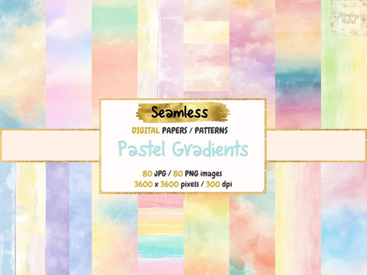 Pastel Gradients Seamless Digital Paper - WondersArtist — WondersArtist