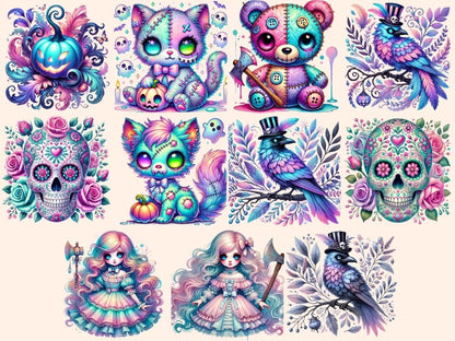 Pastel Halloween Clipart colorful halloween - Wonders Artist