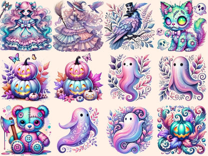 Pastel Halloween Clipart colorful halloween - Wonders Artist