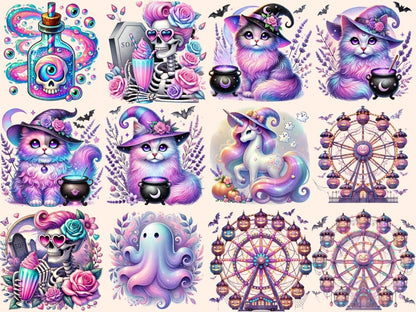 Pastel Halloween (P2) Clipart COLORFUL HALLOWEEN - Wonders Artist