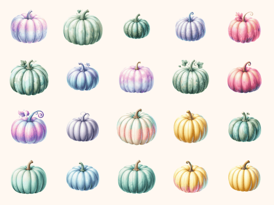 Pastel Pumpkins Clipart