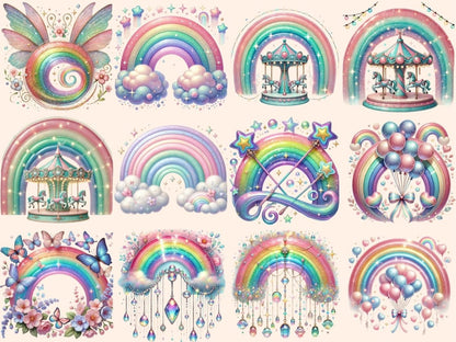 Pastel Rainbows Clipart Light Rainbow Art - Wonders Artist