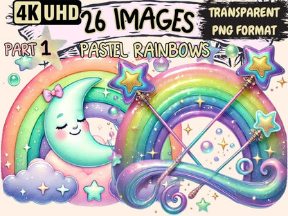 Pastel Rainbows Clipart Light Rainbow Art - Wonders Artist