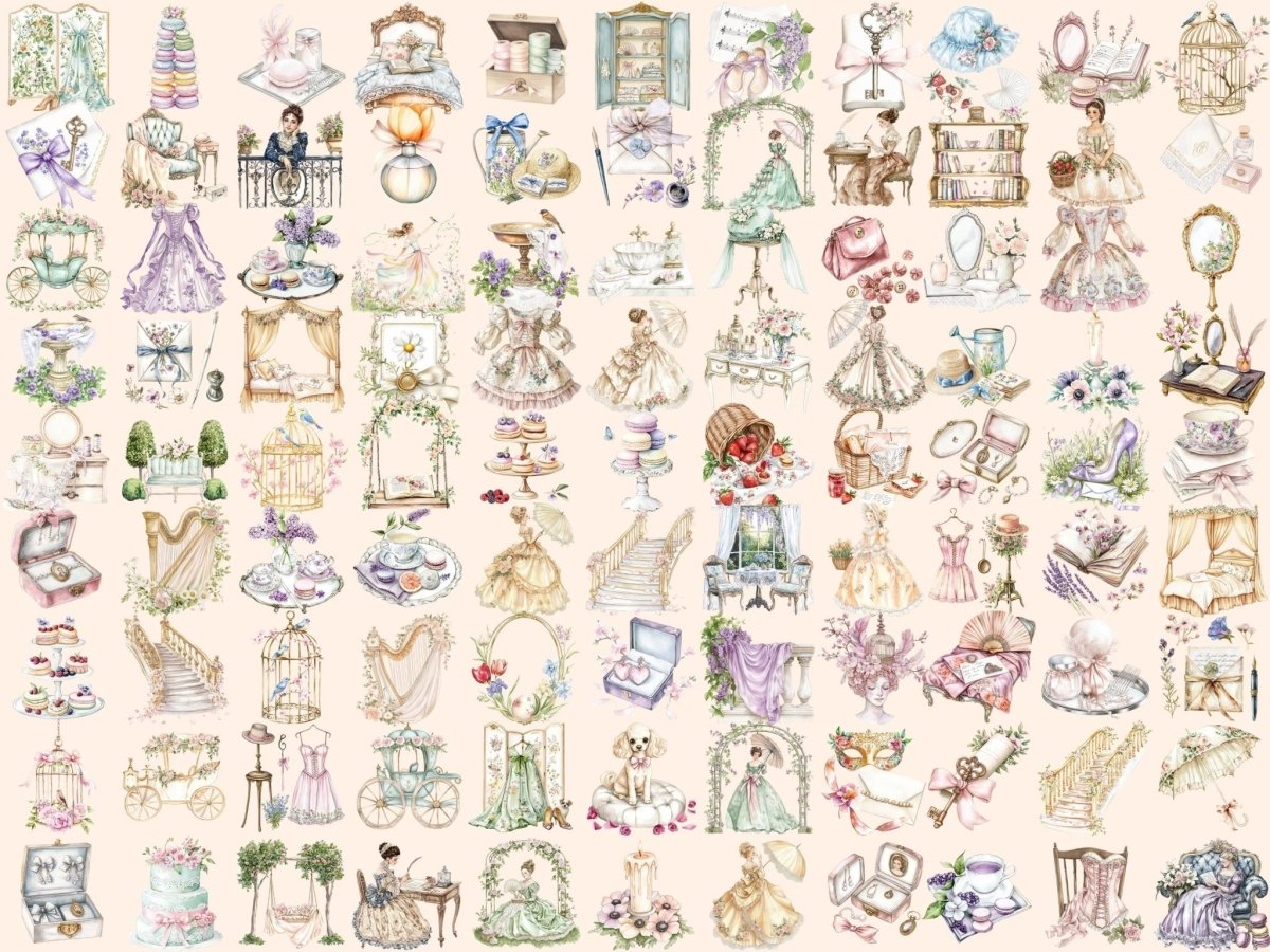 Pastel Reverie Watercolor Clipart cottagecore clipart dreamy clipart fantasy pastel png - WondersArtist