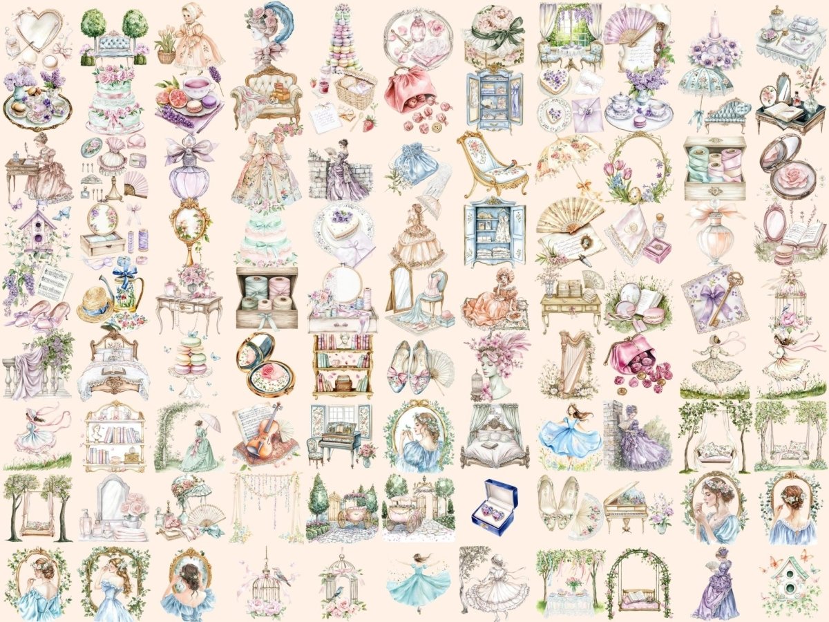 Pastel Reverie Watercolor Clipart cottagecore clipart dreamy clipart fantasy pastel png - WondersArtist