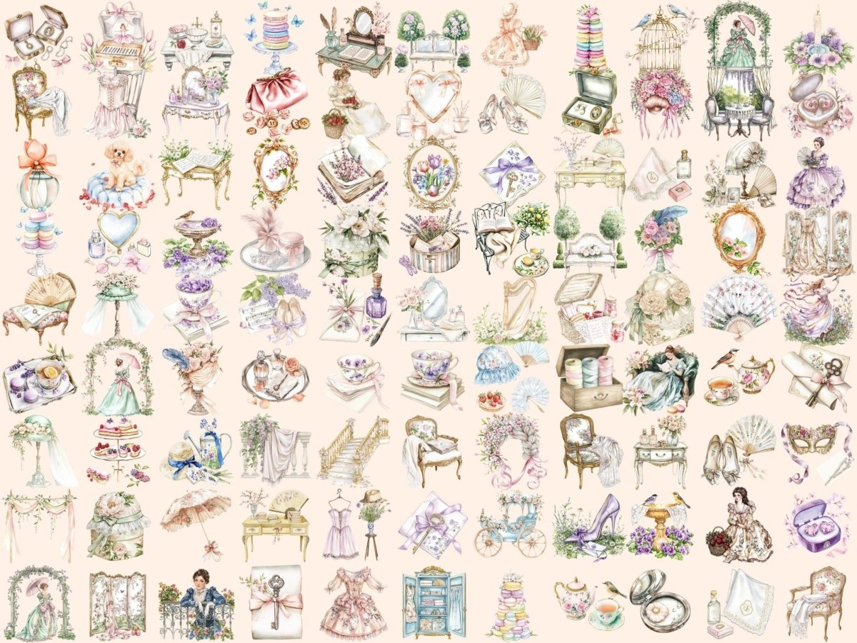 Pastel Reverie Watercolor Clipart cottagecore clipart dreamy clipart fantasy pastel png - WondersArtist