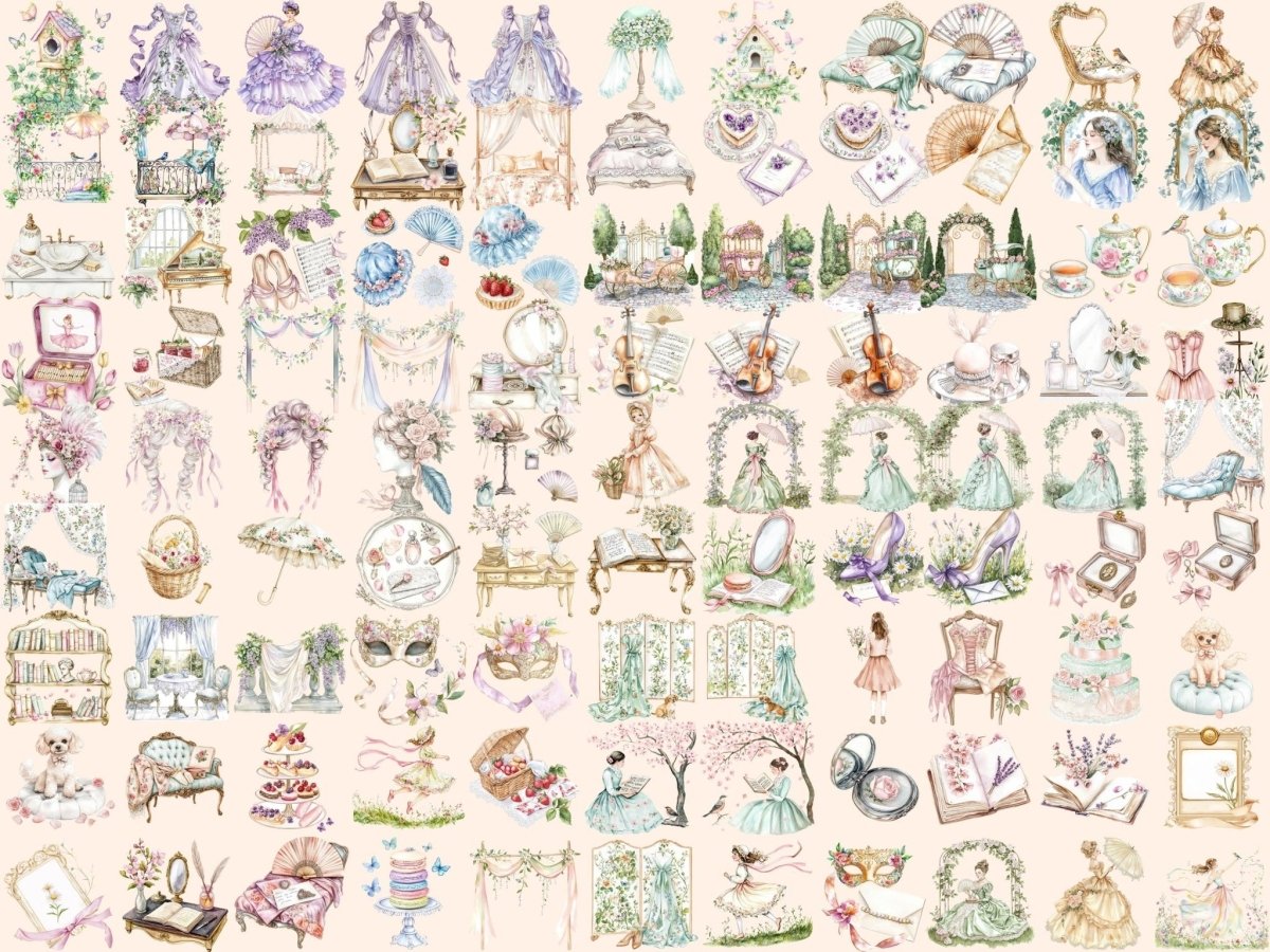 Pastel Reverie Watercolor Clipart cottagecore clipart dreamy clipart fantasy pastel png - WondersArtist