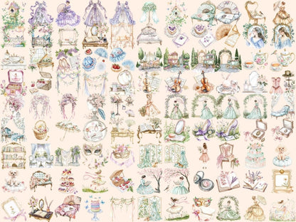 Pastel Reverie Watercolor Clipart cottagecore clipart dreamy clipart fantasy pastel png - WondersArtist