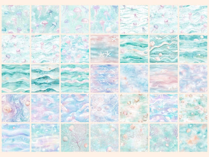 Pastel Undersea #3 Seamless Digital Paper Coral Reef Paper - Wonders Artist