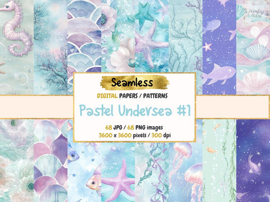 Pastel Undersea Seamless Digital Paper (P1) - High - Quality Instant Digital Download for Creative Projects