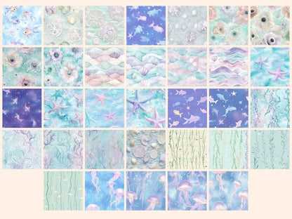 Pastel Undersea Seamless Digital Paper (P1) Coral Reef Paper - Wonders Artist