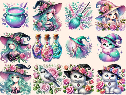 Pastel Witches Clipart fantasy clipart - Wonders Artist