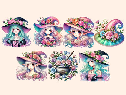 Pastel Witches Clipart fantasy clipart - Wonders Artist
