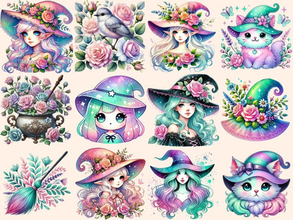 Pastel Witches Clipart fantasy clipart - Wonders Artist