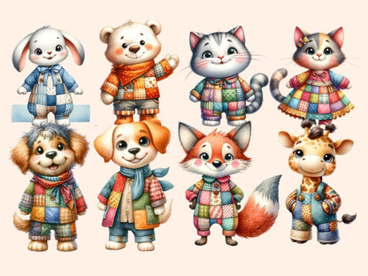 Patchwork Animals Clipart animal clipart - Wonders Artist