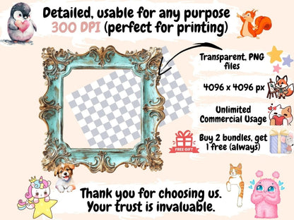 Patina Frames Watercolor Clipart Antique Frames Art - Wonders Artist