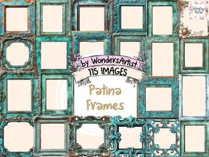 Patina Frames Watercolor Clipart Antique Frames Art - Wonders Artist