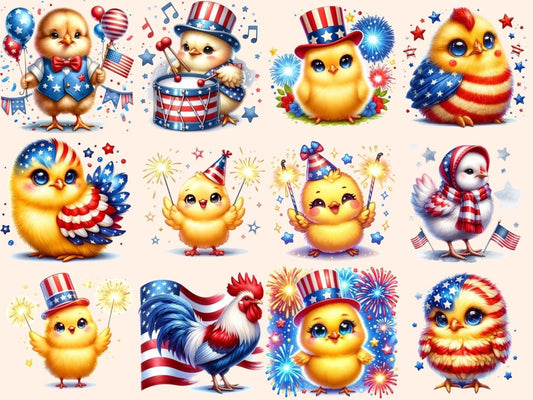 Patriotické kuřata clipart