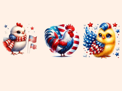 Patriotic Chickens Clipart 4th of july clipart - Wonders Artist