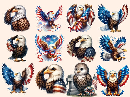 Patriotic Eagles Clipart 4th of July clip art - Wonders Artist