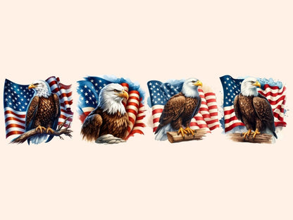 Patriotic Eagles (P2) Clipart 4th of july png - Wonders Artist