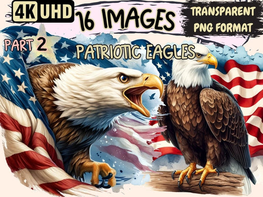 Patriotic Eagles (P2) Clipart 4th of july png - Wonders Artist