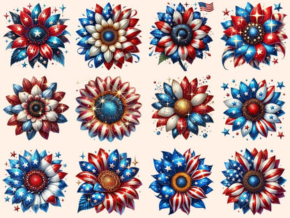 Patriotic Sunflowers Clipart 4th of july clipart - Wonders Artist