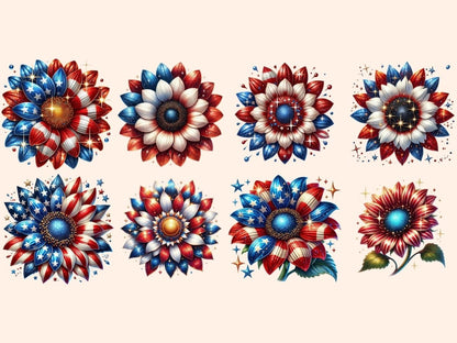Patriotic Sunflowers Clipart 4th of july clipart - Wonders Artist