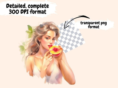 Peaches Watercolor Clipart dessert clipart - Wonders Artist