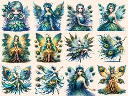 Peacock Fairies Clipart Cute fairy art - Wonders Artist