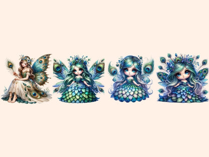 Peacock Fairies Clipart Cute fairy art - Wonders Artist