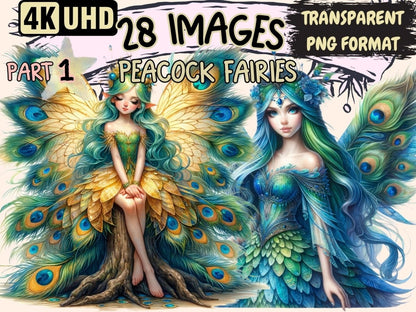 Peacock Fairies Clipart Cute fairy art - Wonders Artist