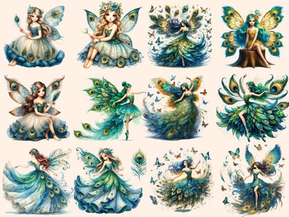 Peacock Fairies Clipart Cute fairy art - Wonders Artist
