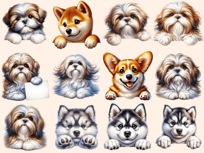 Peeking Dogs Clipart autopost Cute Dog Art CUTE PUPPY CLIPART - WondersArtist