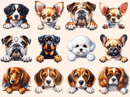 Peeking Dogs Clipart autopost Cute Dog Art CUTE PUPPY CLIPART - WondersArtist