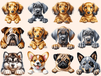 Peeking Dogs Clipart autopost Cute Dog Art CUTE PUPPY CLIPART - WondersArtist