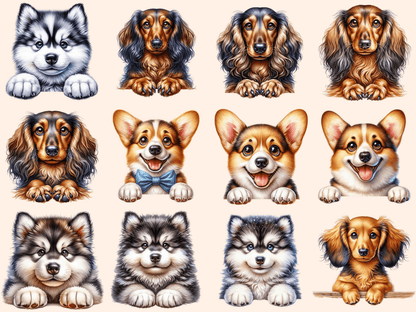 Peeking Dogs Clipart autopost Cute Dog Art CUTE PUPPY CLIPART - WondersArtist