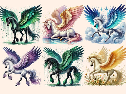 Pegasus (P2) Clipart Fantasy Pegasus - Wonders Artist