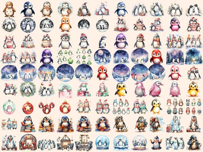 Penguins Watercolor Clipart antarctic clipart - Wonders Artist