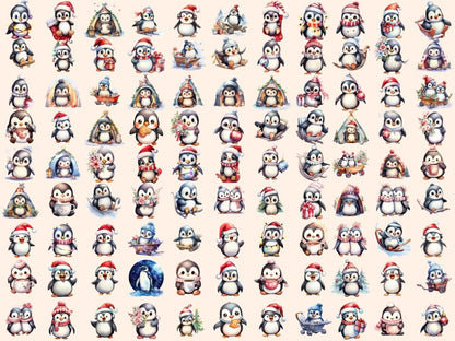 Penguins Watercolor Clipart antarctic clipart - Wonders Artist