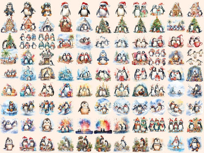 Penguins Watercolor Clipart antarctic clipart - Wonders Artist