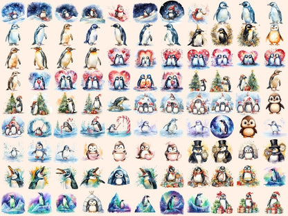 Penguins Watercolor Clipart antarctic clipart - Wonders Artist
