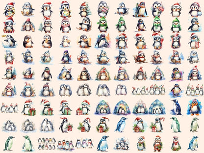 Penguins Watercolor Clipart antarctic clipart - Wonders Artist