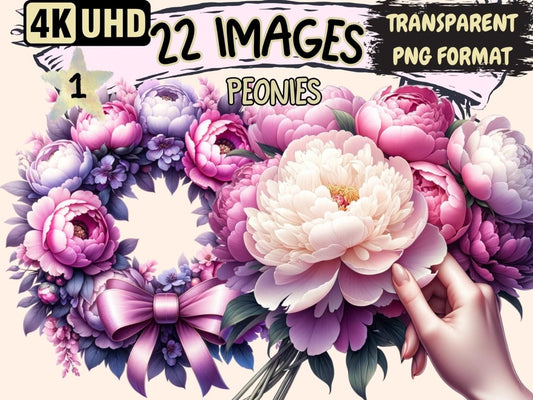 Peonies Clipart floral clipart - Wonders Artist