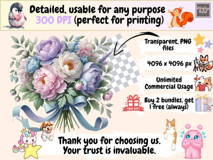 Peony Bouquets Clipart blooming peonies png - Wonders Artist