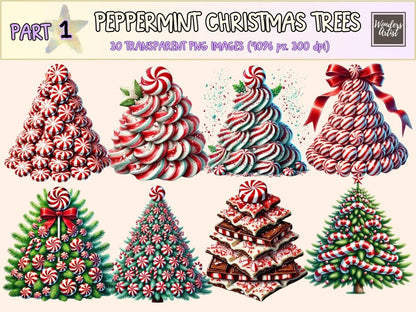Peppermint Christmas Trees Clipart candy cane tree png - Wonders Artist