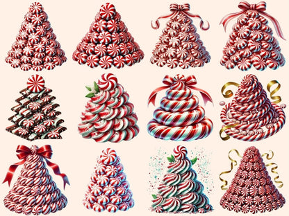Peppermint Christmas Trees Clipart candy cane tree png - Wonders Artist