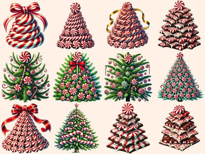 Peppermint Christmas Trees Clipart candy cane tree png - Wonders Artist